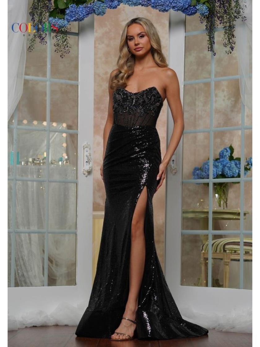 Prom Dresses Formal Long Slit Beaded Prom Dress Black