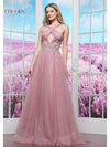 Prom Dresses Formal Crossed Ball Gown Long Prom Dress Mauve