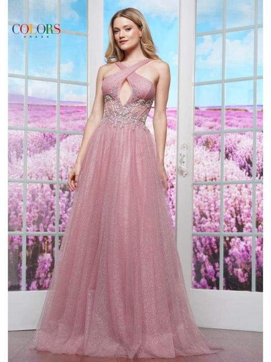 Prom Dresses Formal Crossed Ball Gown Long Prom Dress Mauve