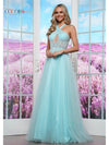 Prom Dresses Formal Crossed Ball Gown Long Prom Dress Tiffany Blue