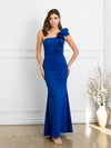 Prom Dresses Fitted Long Formal Ruffled Prom Dress Royal