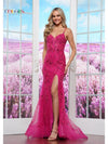 Prom Dresses Formal Long Slit Fitted Evening Prom Dress Magenta