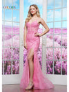 Prom Dresses Formal Long Slit Fitted Evening Prom Dress Pink