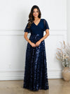 Mother of the Bride Dresses Mother of the Bride Long Sequin Lace Formal Dress  Navy