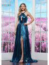 Prom Dresses Formal Long Pleated Prom Dress Teal Blue