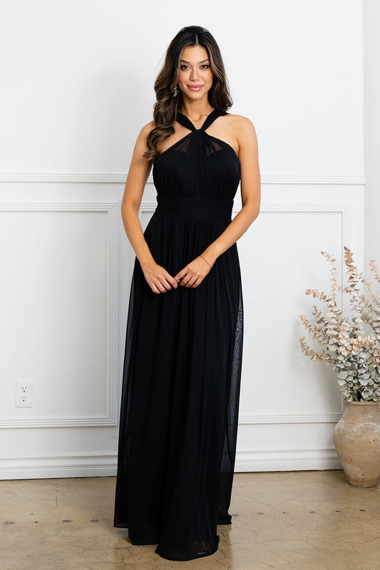 Formal Dresses Long Formal A Line Bridesmaid Dress Black