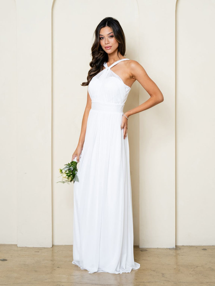 Wedding Dresses Long Simple A Line Wedding Dress Off White