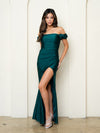Formal Dresses Prom Long Fitted Formal Slit Dress Hunter Green