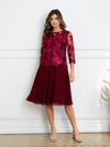 Mother of the Bride Dresses Short Mother of the Bride Lace Jacket Dress Burgundy