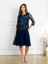 Mother of the Bride Dresses Short Mother of the Bride Lace Jacket Dress Navy