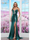 Prom Dresses Long Formal Slit Fitted Prom Dress Deep Green