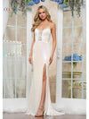 Prom Dresses Long Formal Slit Fitted Prom Dress Off White