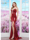 Prom Dresses Long Formal Slit Fitted Prom Dress Red