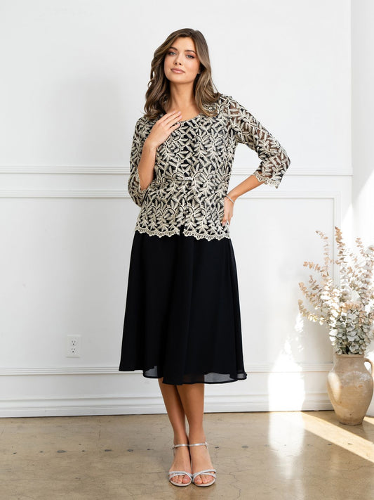 Mother of the Bride Dresses Short Mother of the Bride Jacket Cocktail Dress Black/Gold