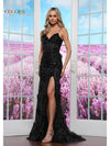 Prom Dresses Formal Fitted Flare Slit Prom Dress Black