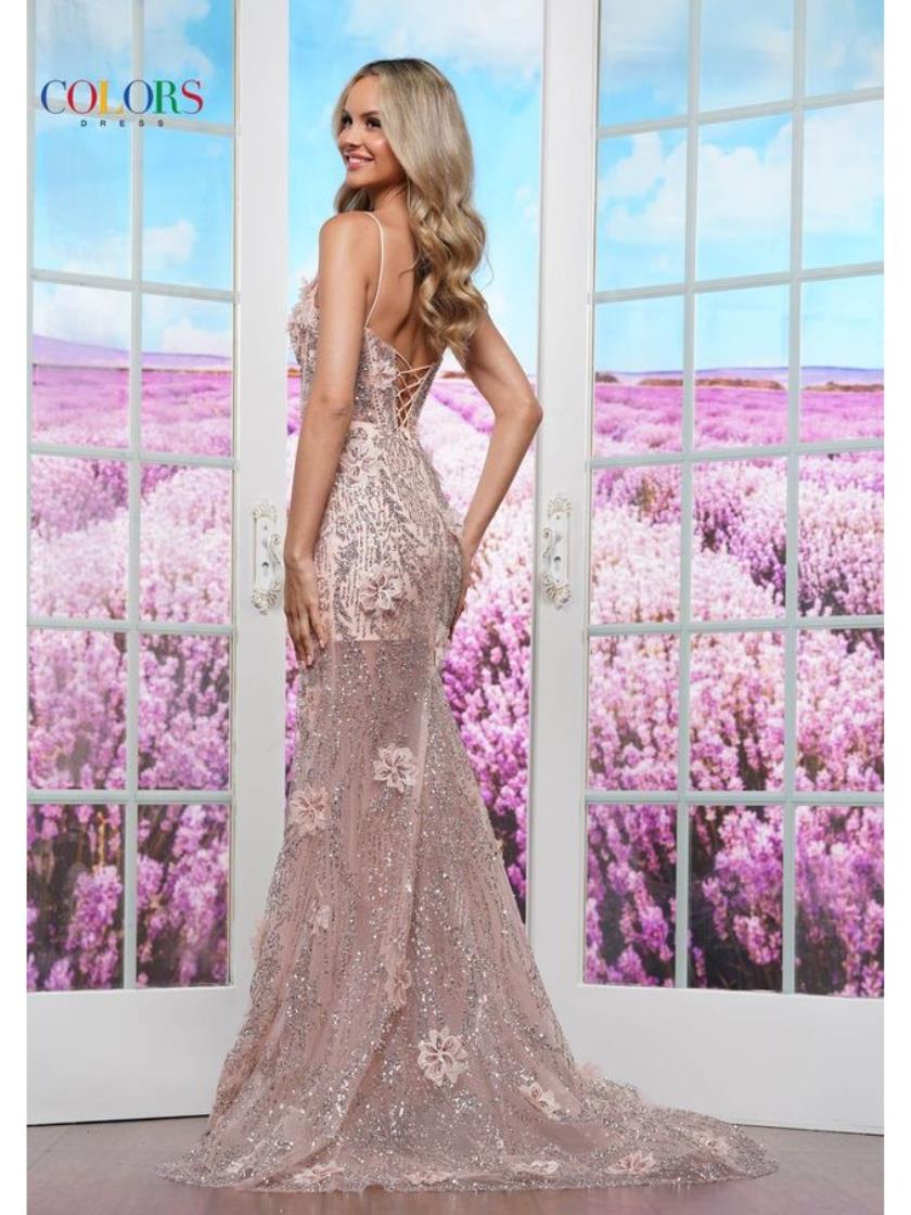 Prom Dresses Formal Fitted Flare Slit Prom Dress Blush