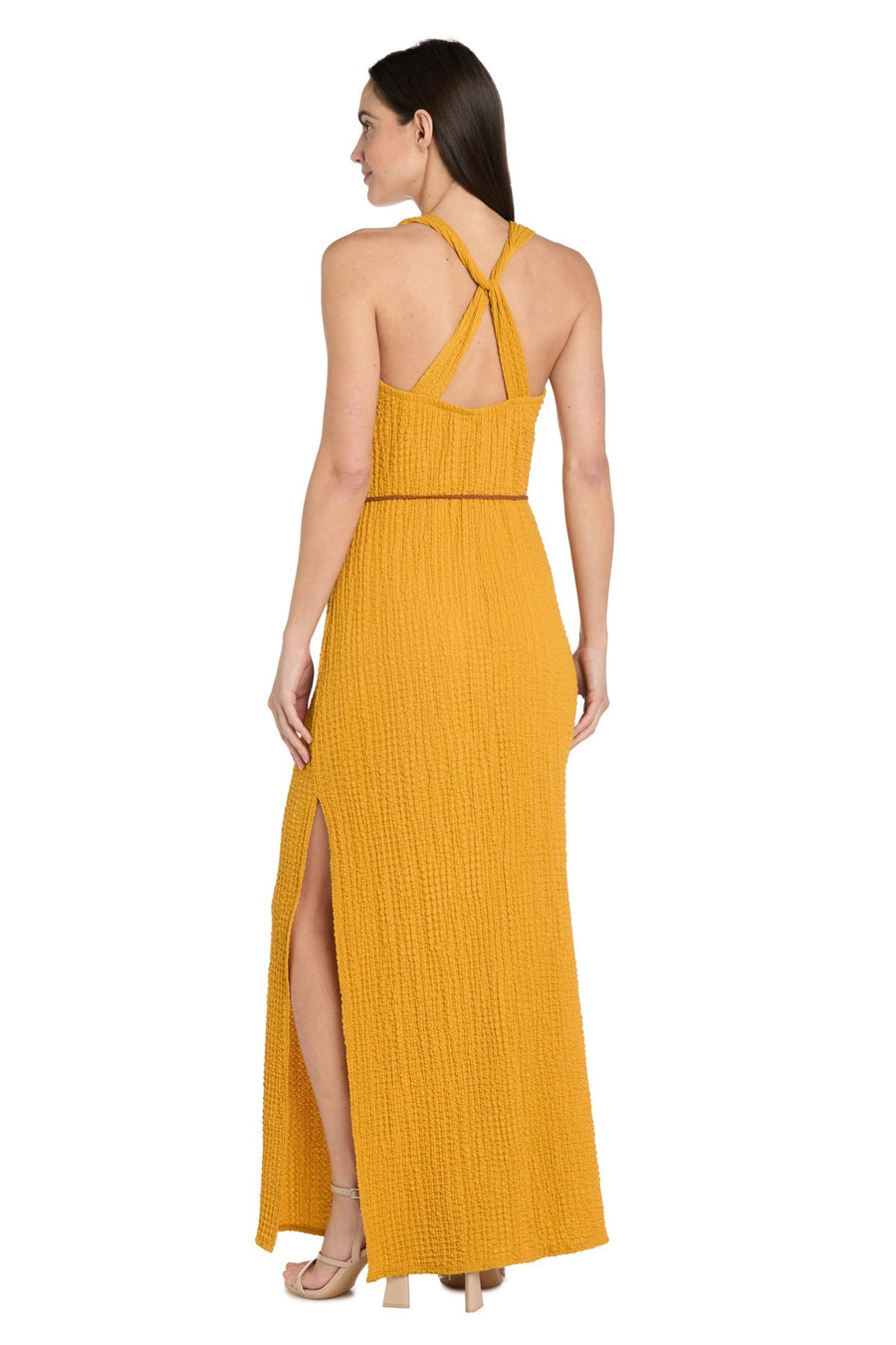 Formal Dresses Long Formal Beaded Maxi Dress Ochre