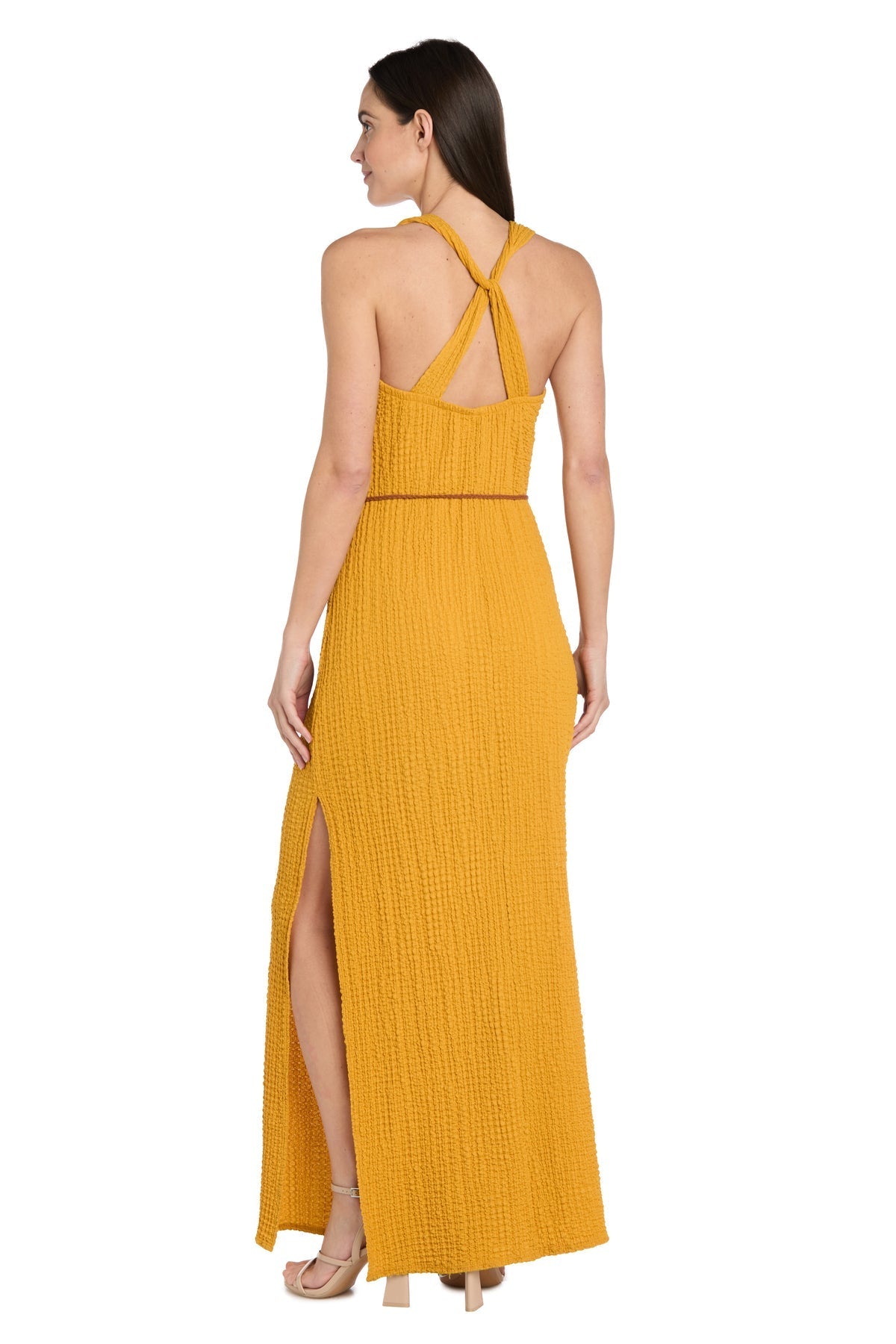 Formal Dresses Long Formal Beaded Maxi Dress Ochre