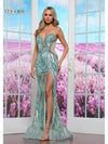 Prom Dresses Long Fitted Formal Beaded Flare Prom Dress Sage