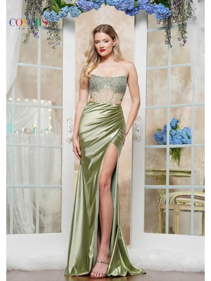 Prom Dresses Long Formal Satin Fitted Prom Dress Sage