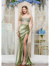 Prom Dresses Long Formal Satin Fitted Prom Dress Sage