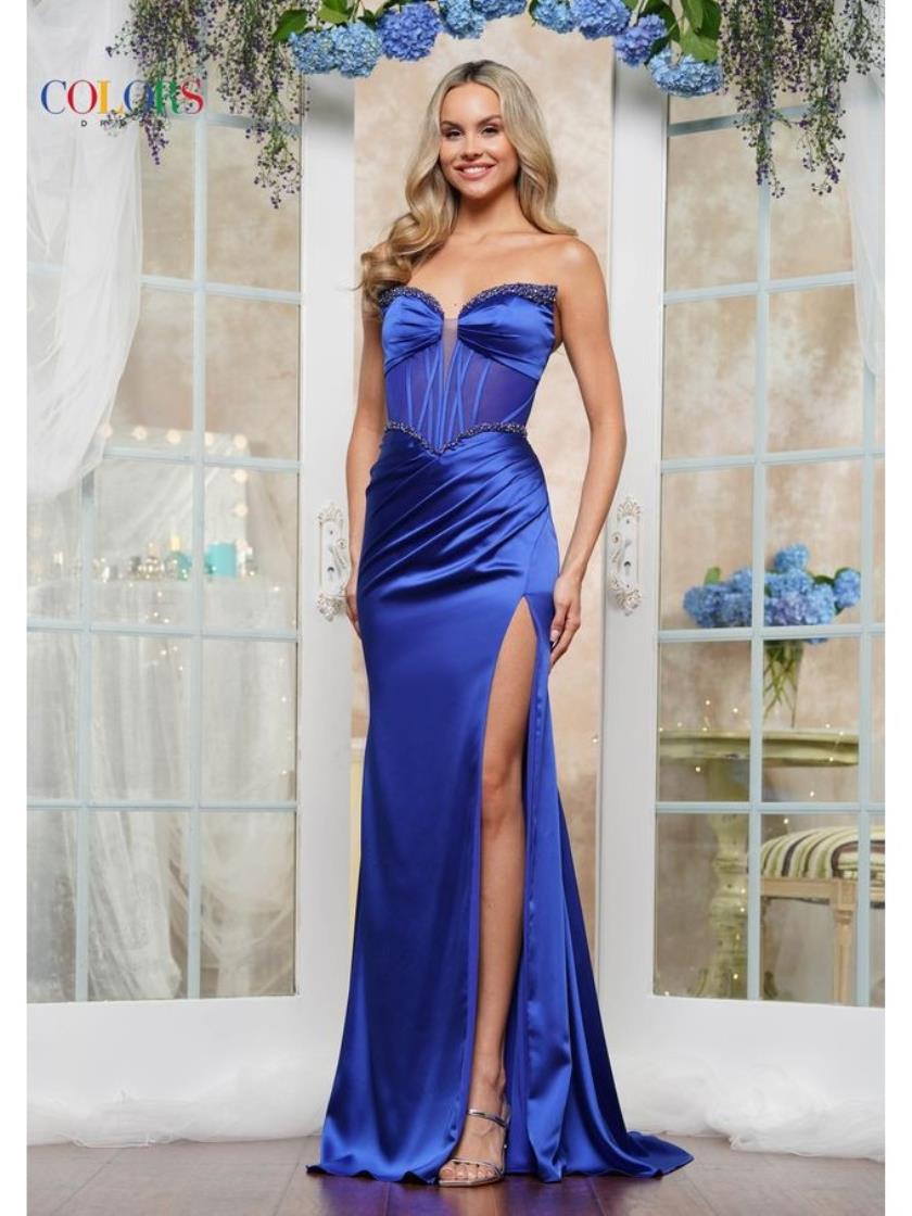 Prom Dresses Long Beaded Bust Fitted Formal Prom Dress Royal