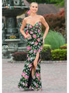 Prom Dresses Long Floral Formal Sequin Prom Dress Black