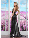 Prom Dresses Fitted Long Formal Slit Skirt Prom Dress Gunmetal