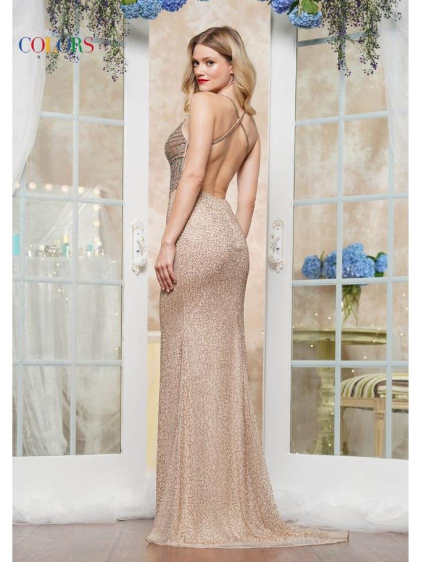 Prom Dresses Long Beaded Bustier Formal Prom Dress Nude