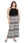 Jumpsuit Long Formal Printed Plus Size Jumpsuit Black/White
