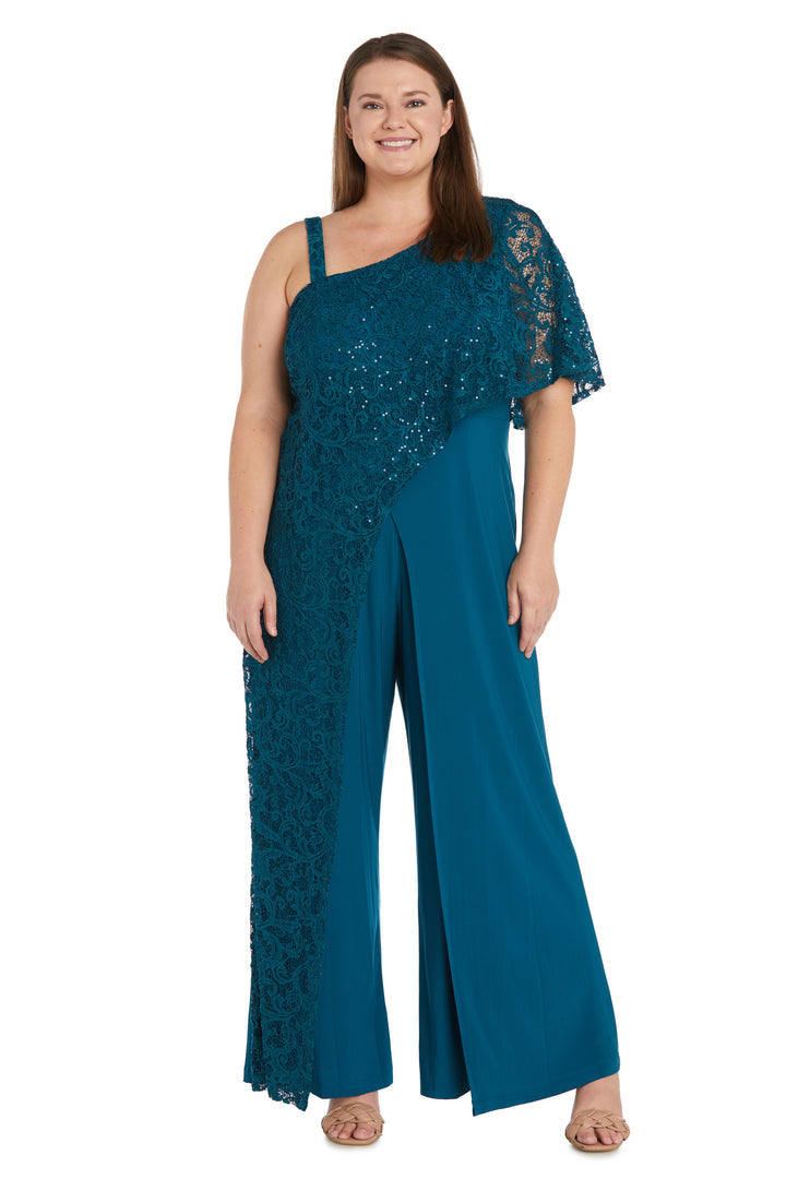 Jumpsuit Long Plus Size Sequin Formal Jumpsuit  Peacock