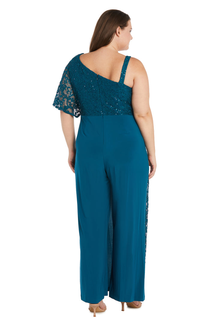 Jumpsuit Long Plus Size Sequin Formal Jumpsuit  Peacock