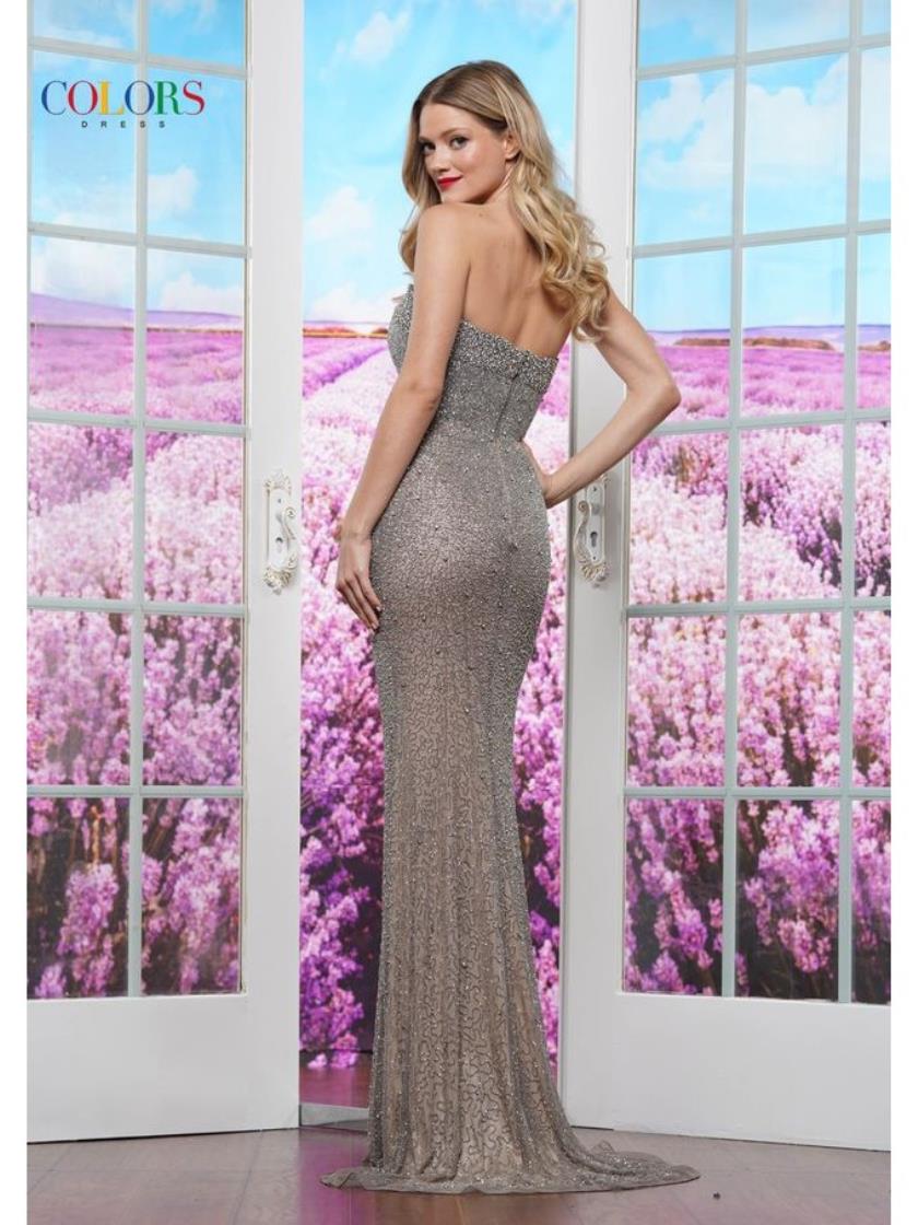 Prom Dresses Fitted Flare Long Formal Prom Dress Platinum