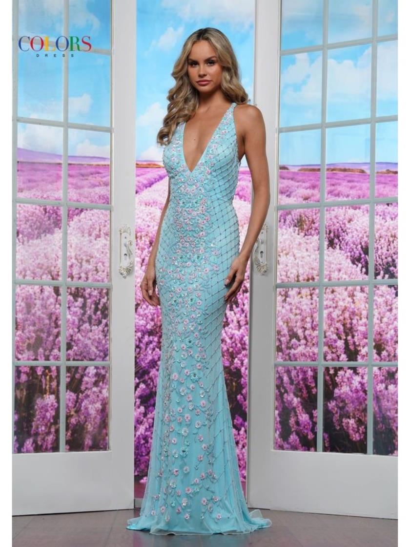 Prom Dresses Long Floral Beaded Fitted Formal Prom Dress Tiffany