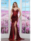 Prom Dresses Formal Pleated Long Slit Prom Dress Red