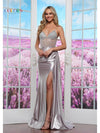Prom Dresses Long Fitted Formal Prom Dress Silver