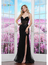Prom Dresses Long Formal Heavy Stone Slit Prom Dress Black