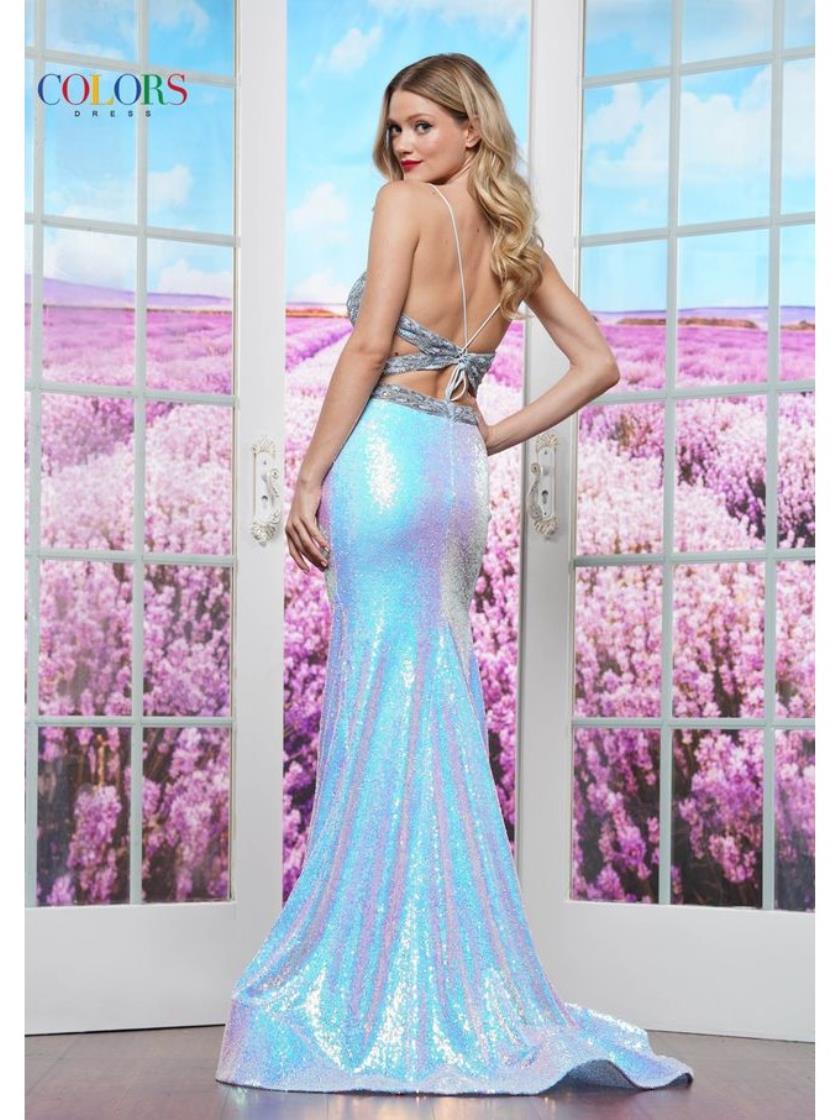 Prom Dresses Formal Heavy Beaded Long Slit Prom Dress Blue