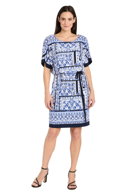 Cocktail Dresses Short Cocktail Wrap Dress White/Denim