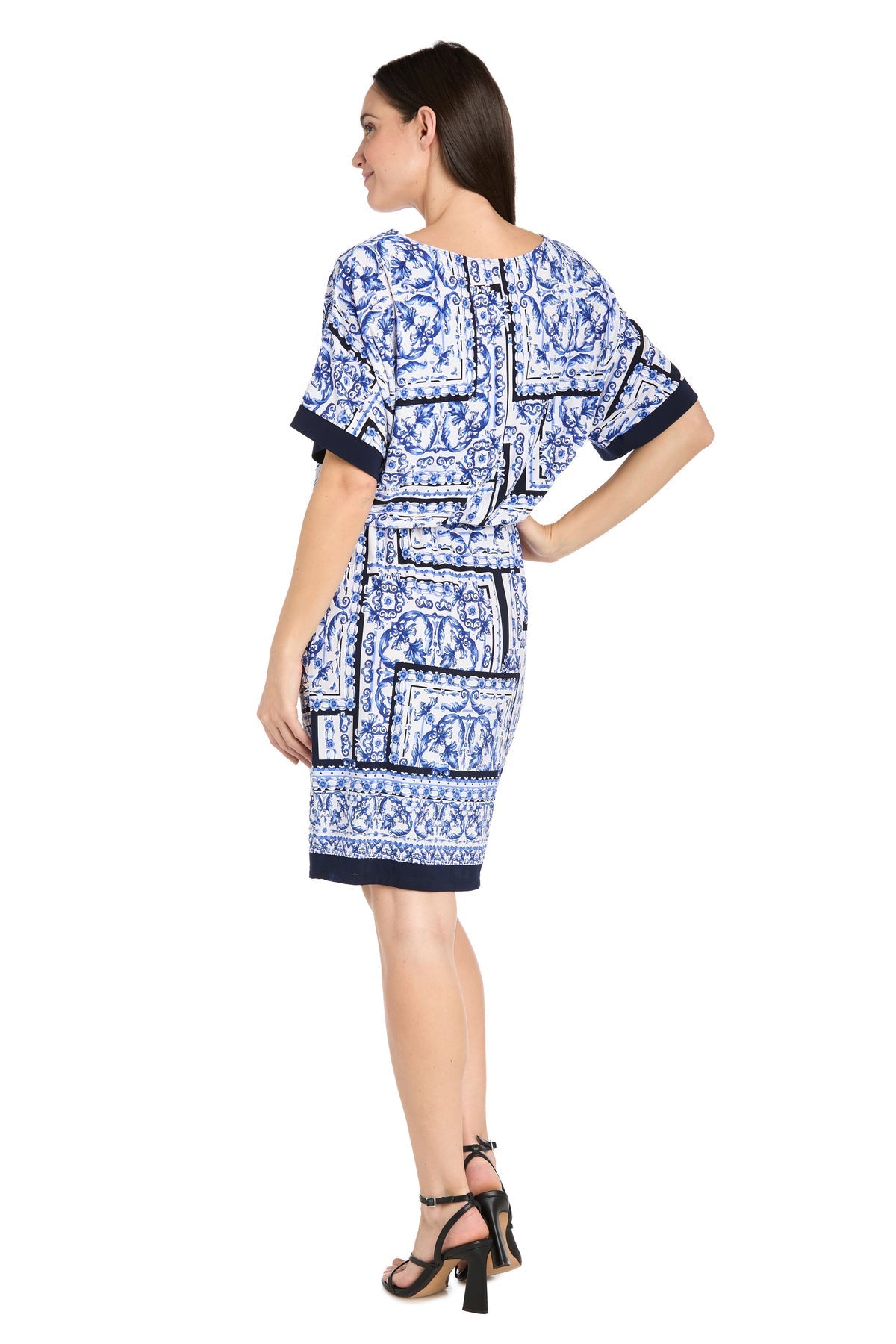 Cocktail Dresses Short Petite Cocktail Dress White/Denim