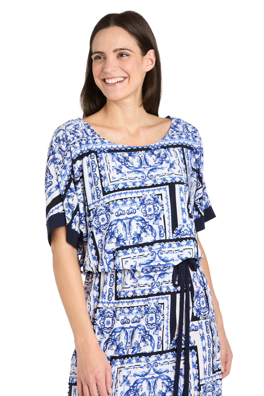 Cocktail Dresses Short Cocktail Wrap Dress White/Denim