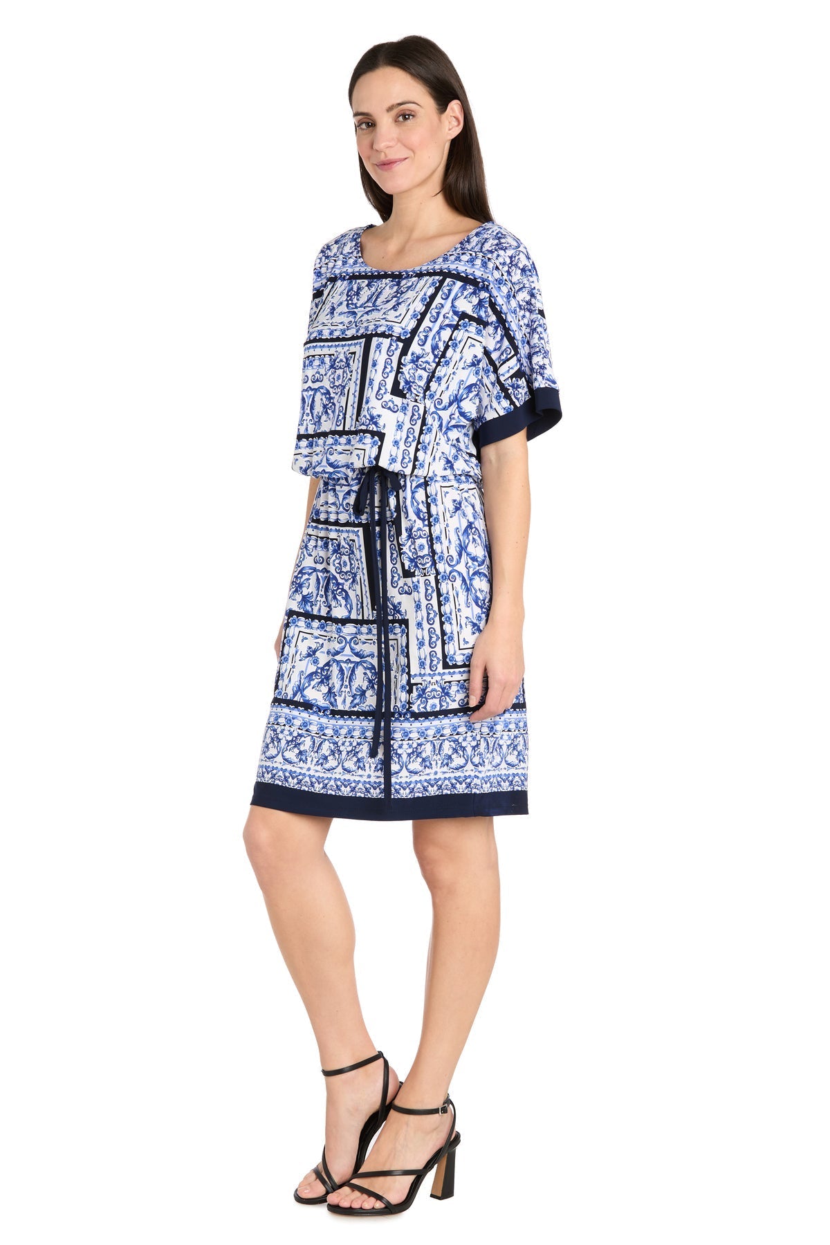 Cocktail Dresses Short Cocktail Wrap Dress White/Denim