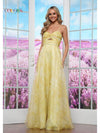Prom Dresses Long Sweetheart Print Formal Prom Dress Yellow