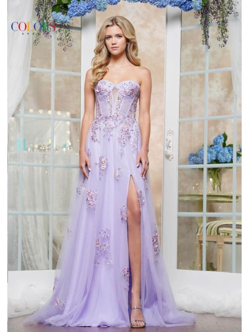 Prom Dresses Formal Long Floral Prom Dress Lavender