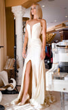 Wedding Dresses  Long Bridal Slit Wedding Dress White