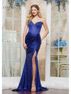 Prom Dresses Long Formal Sequin Slit Skirt Prom Dress Royal