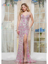 Prom Dresses Formal Long Floral Sequin Prom Dress Pink