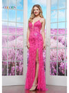 Prom Dresses Fitted Long formal Sequin Prom Dress Fuchsia