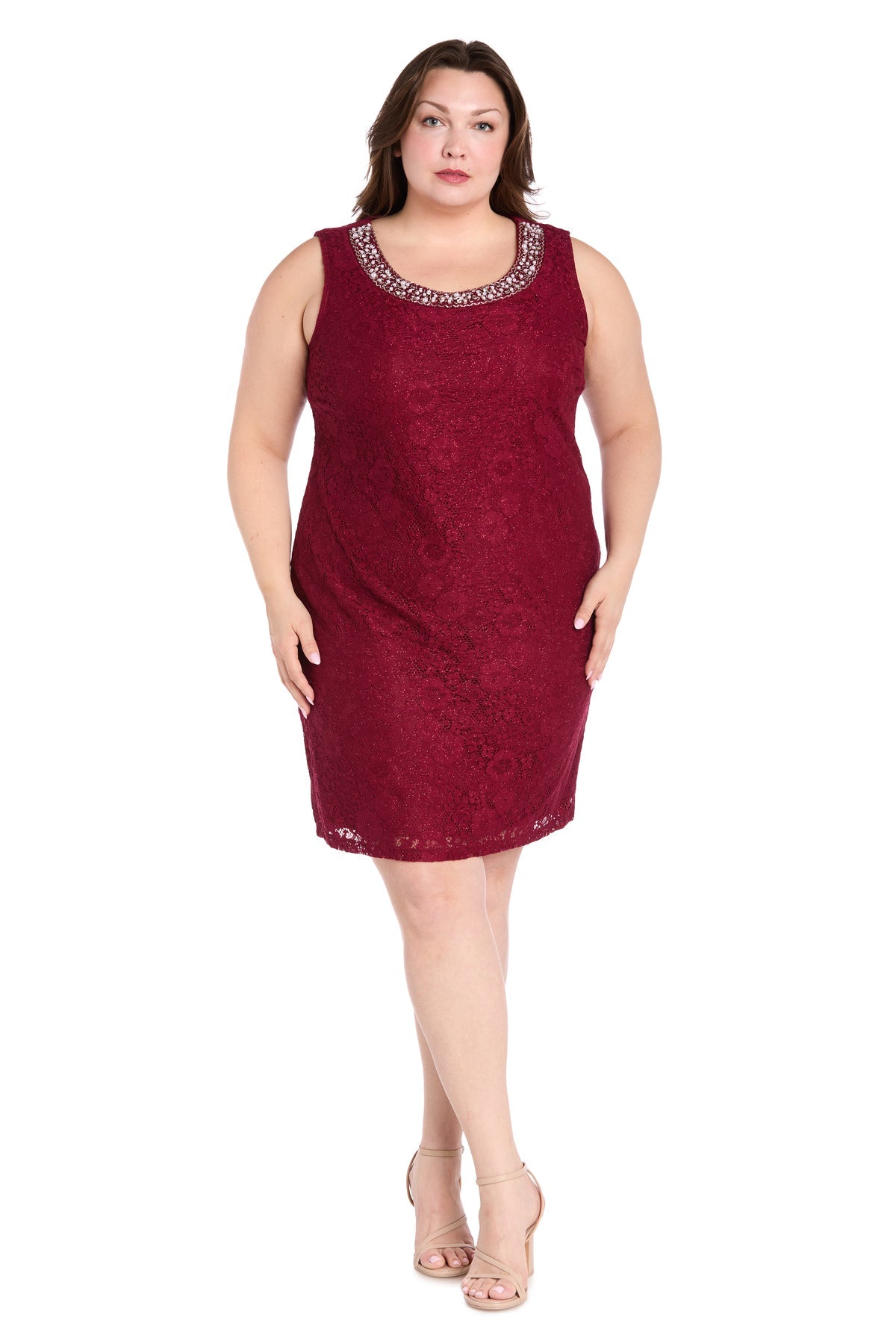 Plus Size Dresses Plus Size Short Mother of the Bride Lace Dress Red