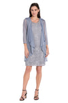 Mother of the Bride Dresses Short Mother of the Bride Lace Jacket Dress Slate